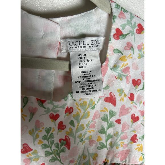 Rachel Zoe Girl Floral Heart Ruffle Babydoll Dress Size 3T - Picture 2 of 5